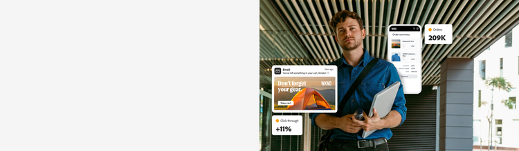 A marketer views click-through rate and order summary