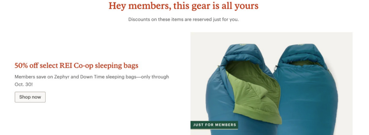 REI's members only deals