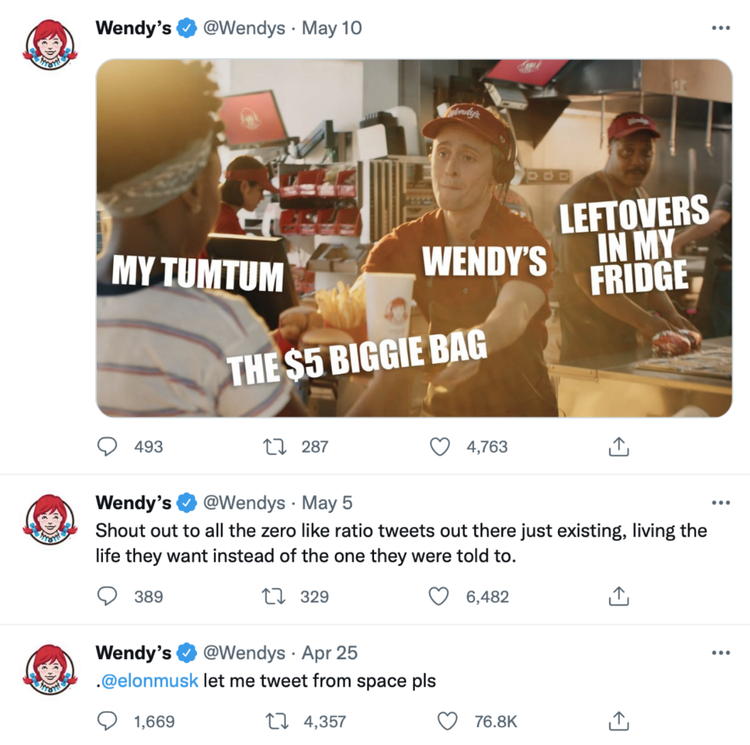 A Wendy's social media marketing Twitter post