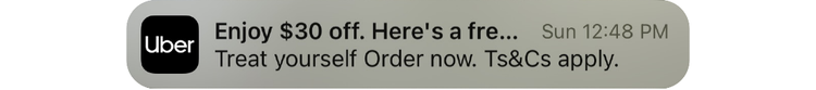 Uber push notification example