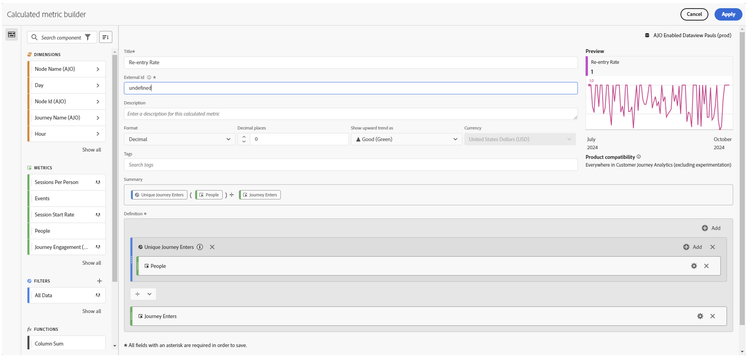 Calculated Metric Builder (Bild)