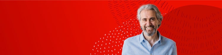 Hintergrundbild mit einem Mann in einem blauen Hemd