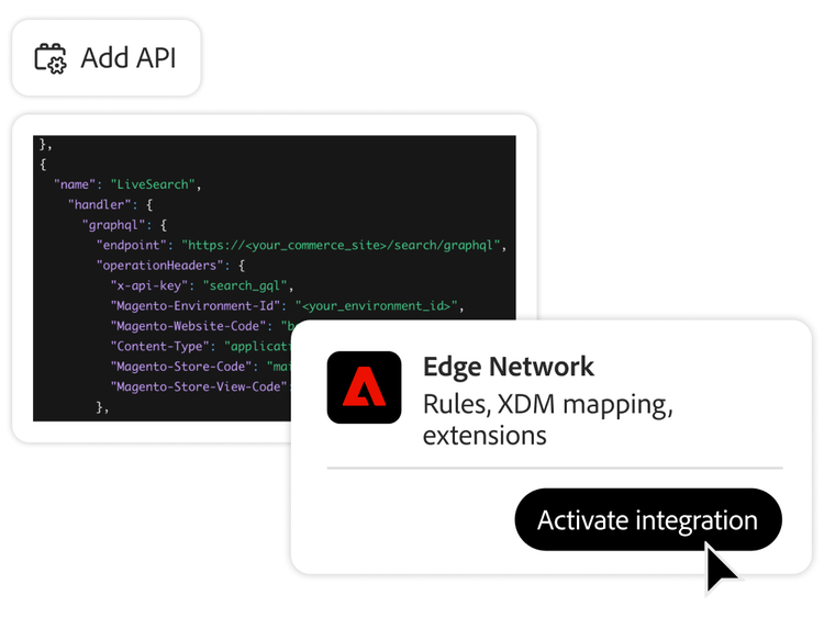 Eine Integration wird über eine API aktiviert.