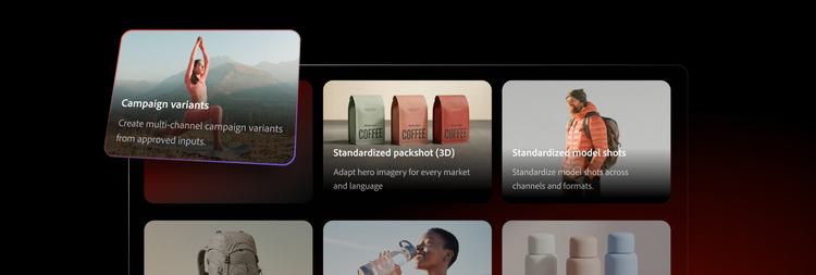 Adobe Firefly generiert Varianten eines Assets.