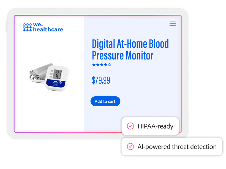 https://main--bacom--adobecom.hlx.page/assets/videos/products/commerce/scalable-commerce-operations/media_1682cf52a516a3c43cb8b3a79235234e7911ac51f.mp4#_autoplay1 | Werbeanzeige für Gesundheitsdienste, die den HIPPA-Bestimmungen entspricht und durch KI-gestützte Bedrohungserkennung geschützt ist