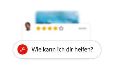 KI-Textfeld mit dem Text „Wie kann ich euch helfen?"