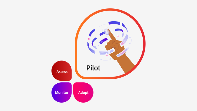 Fokussierte Ansicht der Pilotphase bei verantwortungsvoller KI-Innovation – mit Schwerpunkt auf Experimenten und Technologie-Performance.