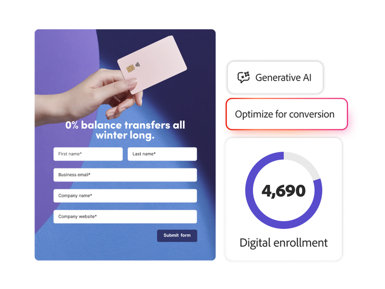 Financial brand form using generative AI to build form to drive enrollment
