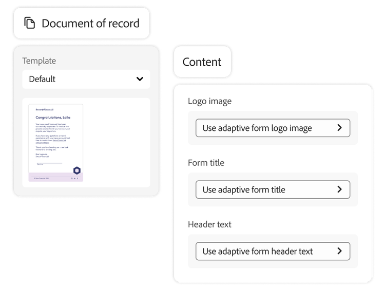 Template being used to create new form