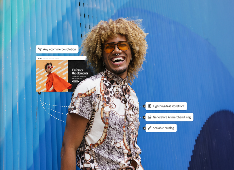 Merchandiser tapping into Adobe Commerce Optimizer capabilities to manage products and ecommerce storefront experiences.