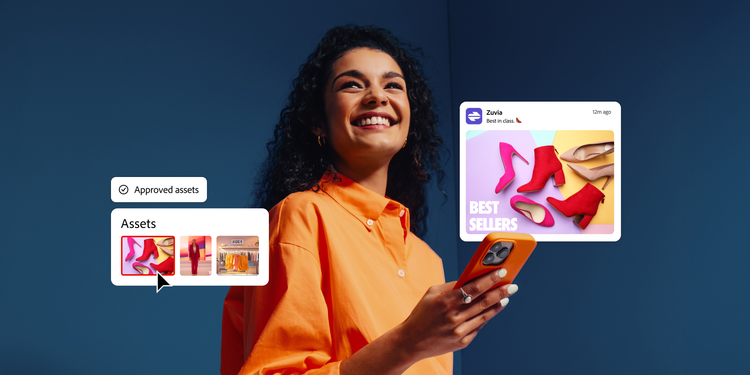 Interfaz para que los especialistas en marketing revisen los recursos con mejor rendimiento y la interacción en plataformas web, sociales y de correo electrónico