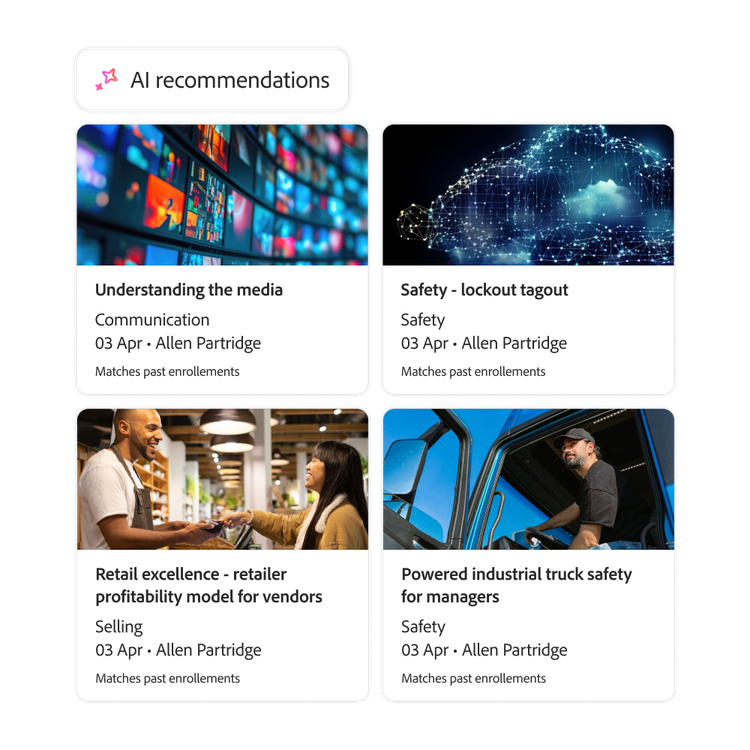 IA generativa recomendando contenido en función de datos de inscripciones previas