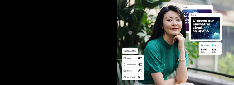 Responsable de marketing con dos experiencias web para una prueba A/B y los resultados