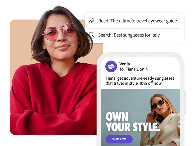 An email personalized base on a user’s online behavior