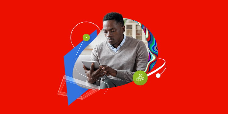 A consumer interacting with a progressive web app (PWA)