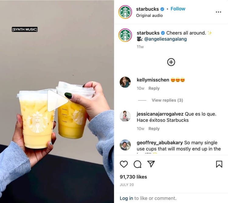 Starbucks user-generated content example