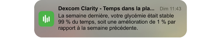 A Dexcom personalized push notification