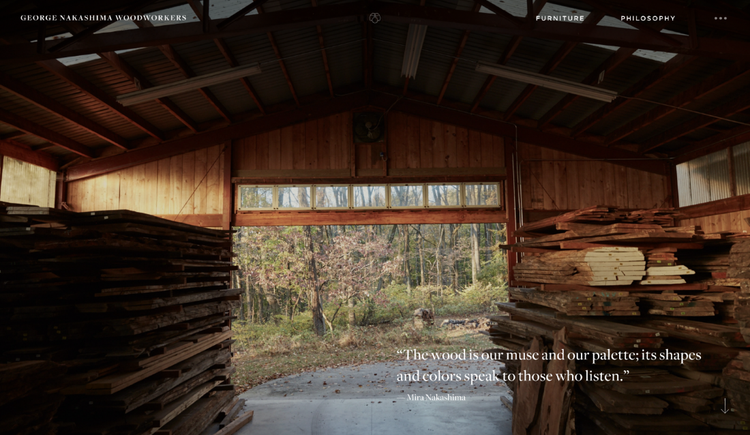 George Nakashima Woodworkers is an example of a website that can inspire your website design.