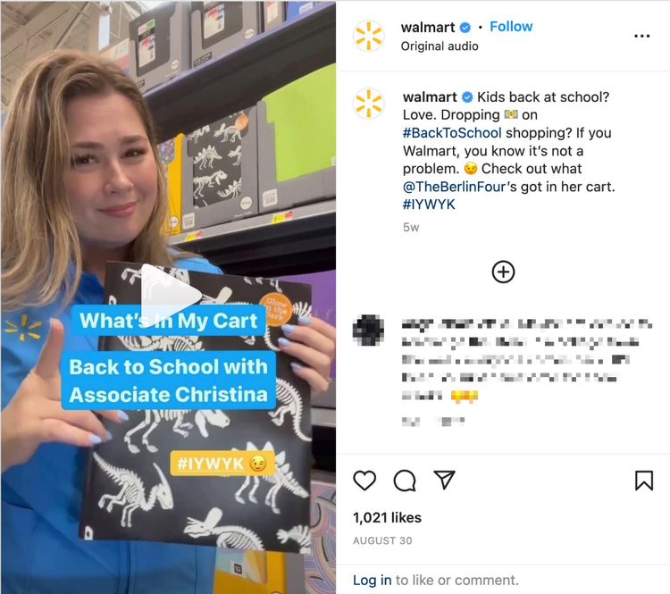 Walmart user-generated content example