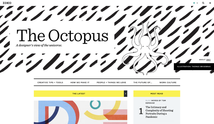 The Octopus design blog is an example of a website that can inspire your website design.