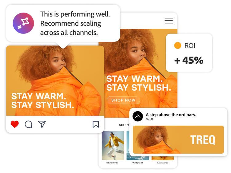 Analyse d’une publicité par l’IA indiquant le taux de clics, le coût par clic et la dépense totale