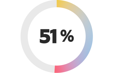 Graphique en anneau indiquant 51 %