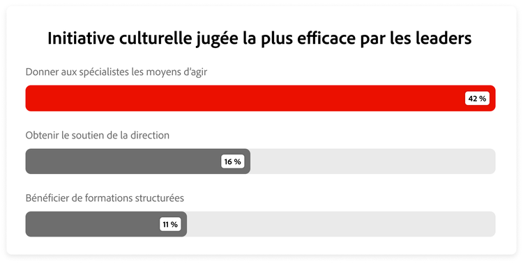 Graphique illustrant l’initiative culturelle la plus déterminante selon les leaders en IA.