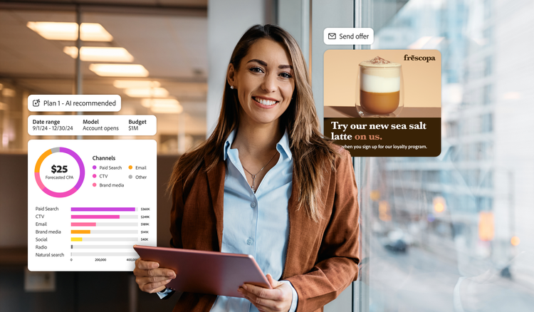 Spécialiste marketing avec un plan budgétaire recommandé par l’IA