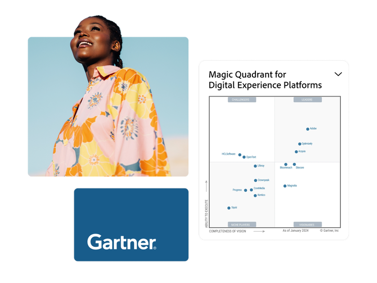 A chart depicting adeptness of digital experience platforms.