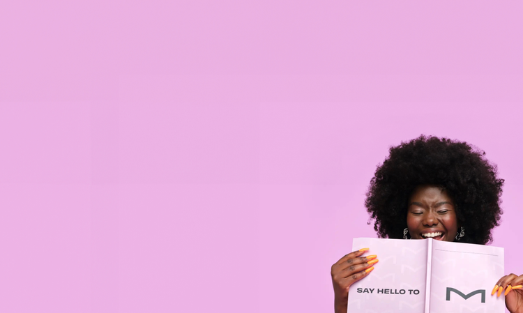 background image of woman reading a magazine