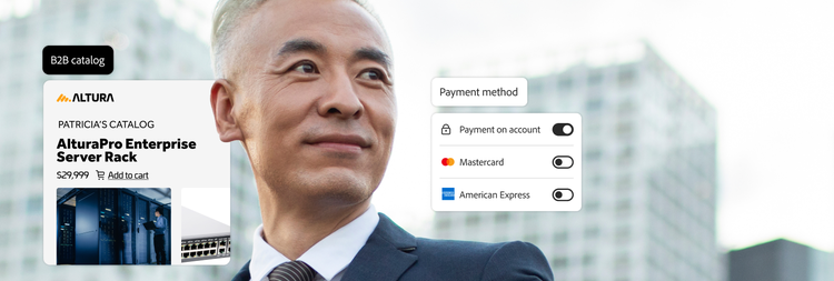 A marketer with personalised catalogue and easy purchasing options