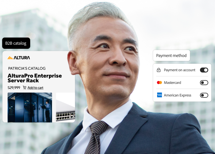 A marketer with personalised catalogue and easy purchasing options