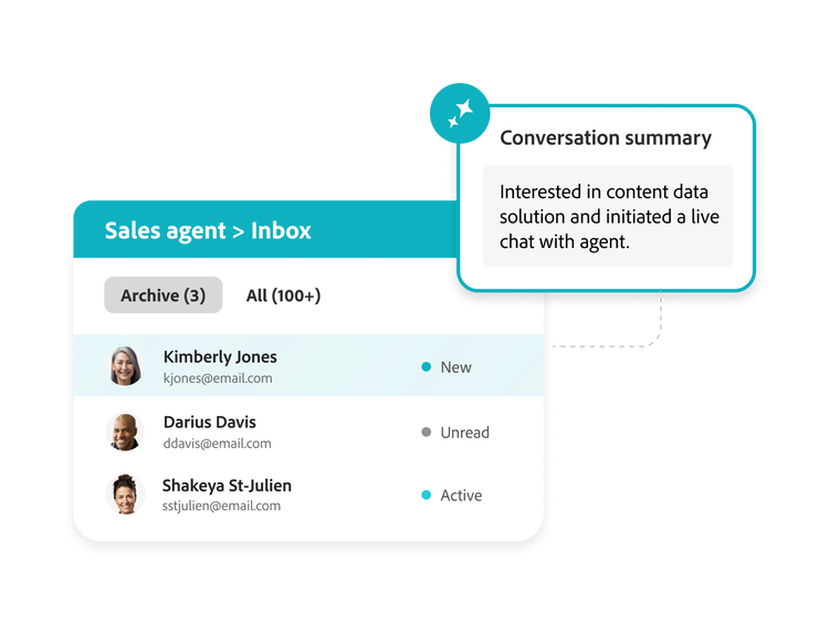 Achieve sales and marketing alignment: Dynamic Chat let reps respond accurately and quickly during live conversations using responses generated by AI and pre-approved by marketing.