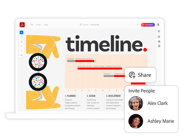 Timeline PDF sharing to users