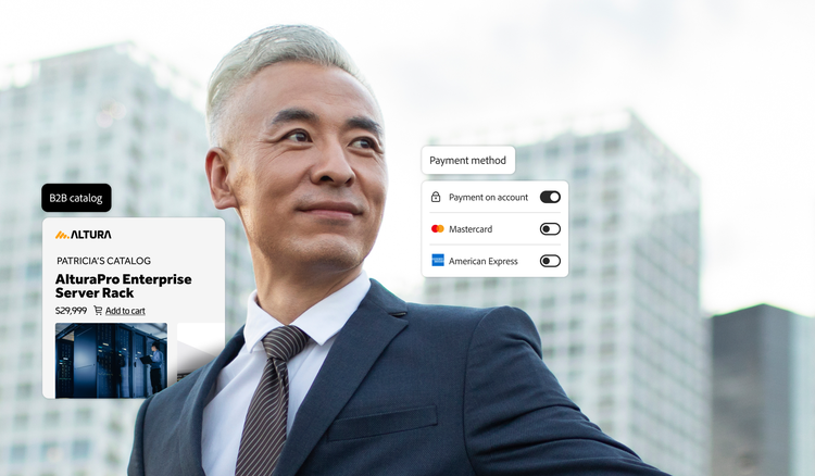 A marketer with personalized catalog and easy purchasing options