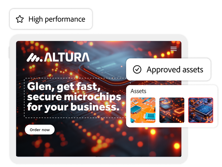 High-performing marketing asset on marquee landing page