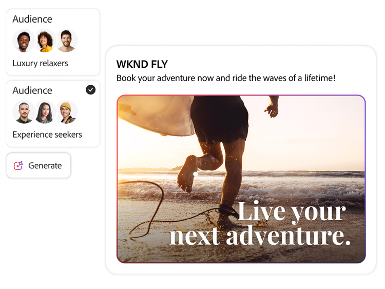 Ad Campaign generated based on different audiences