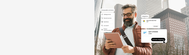 A marketer activates integrations for composable commerce