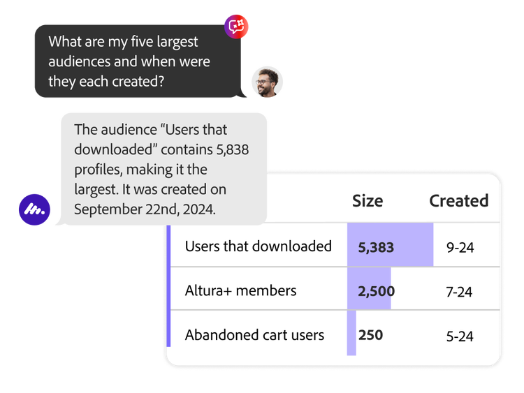 AI chatbot providing audience insights and information