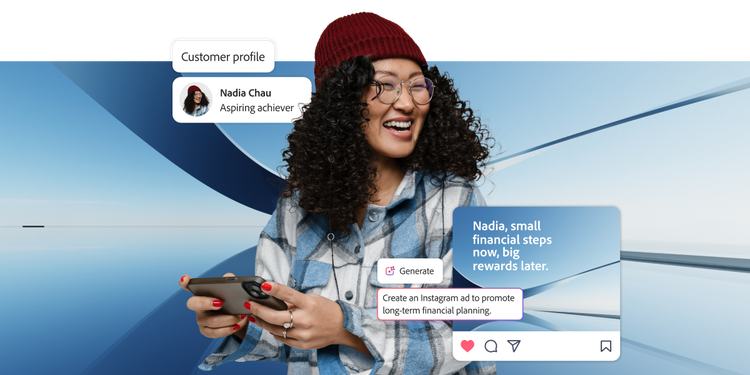 Visual representation of Adobe’s report outlining financial wellness opportunities and AI-powered personalization strategies.