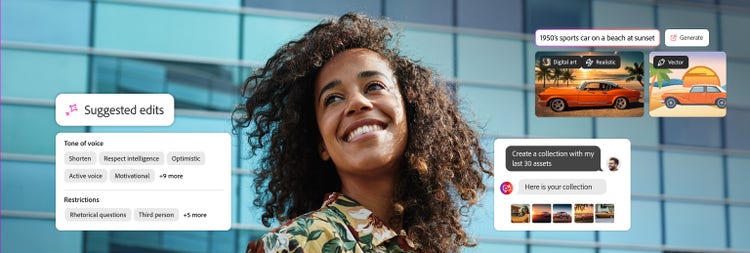 Generative KI wird eingesetzt, um eine Sammlung von Bild-Assets zu erstellen, Content-Bearbeitungen vorzuschlagen und neue Bilder zu generieren, Picture