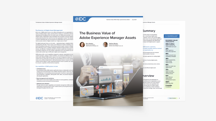 Immagine scheda contenuti The Business Value of Adobe Experience Manager Assets