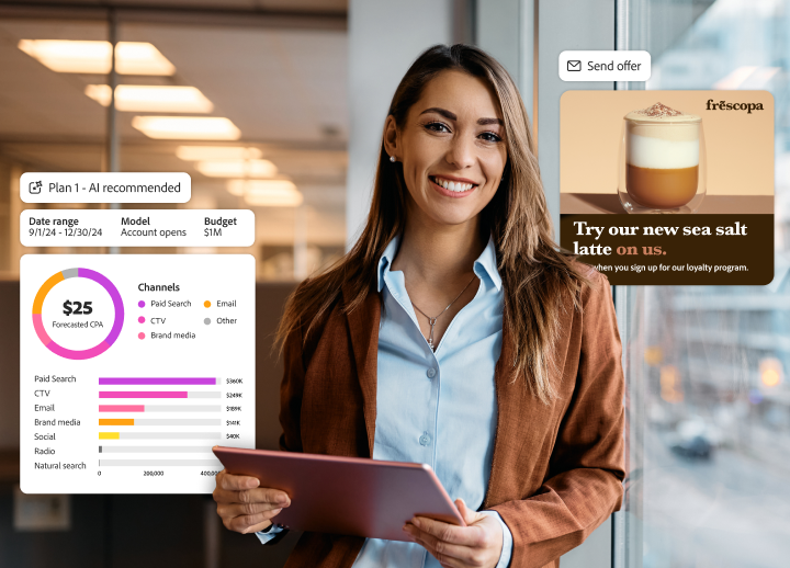 Esperta di marketing con un piano di budget consigliato dall’IA