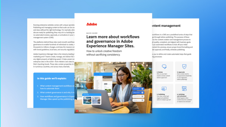 Workflows and governance in Adobe Experience Manger Sites card image