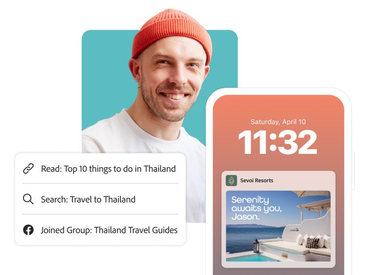 A mobile pop-up ad personalized based on a user’s online behavior