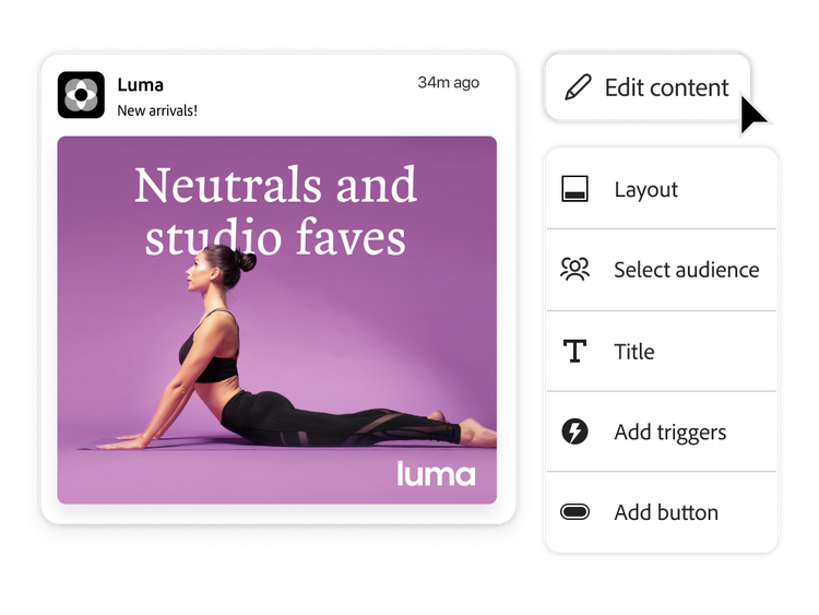 Fitness ad using editing tools to dynamically update for a specific channel