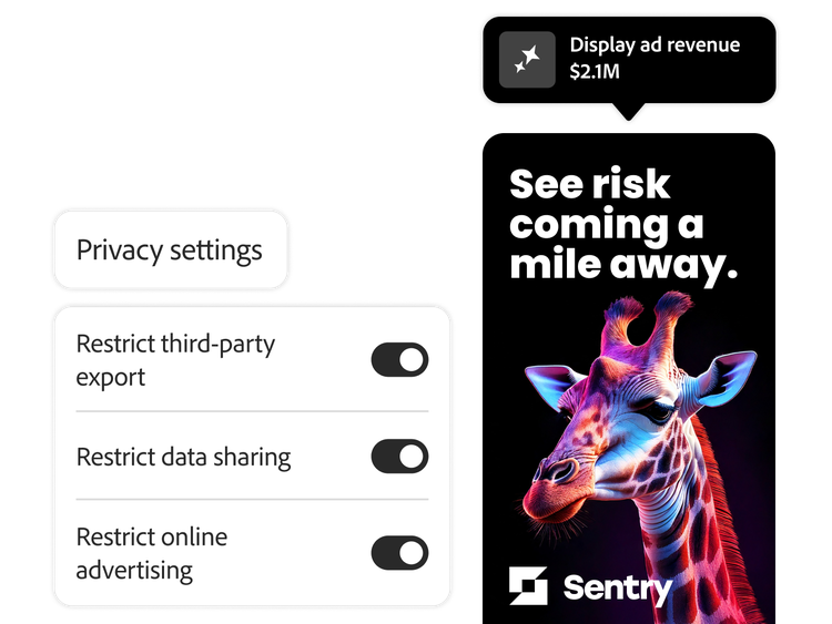 WLAN-Anzeige mit aktivierten Datenschutzeinstellungen