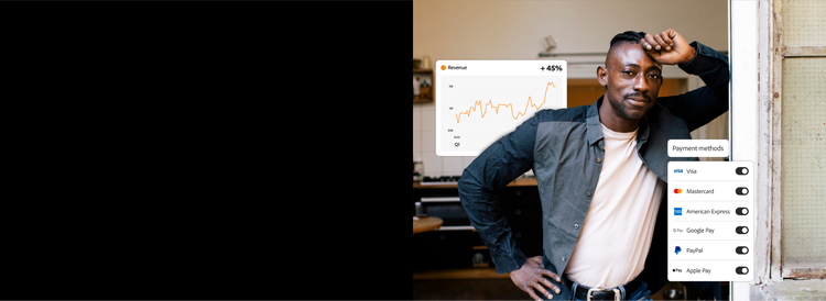 Ein Marketing-Experte sieht sich eine Grafik mit steigenden Einnahmen an