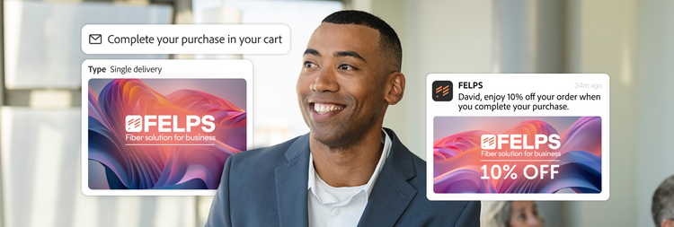 A customer receiving personalised offers over email and social media