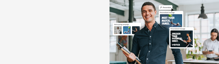 A marketer personalizes messaging for a sportswear campaign using AI